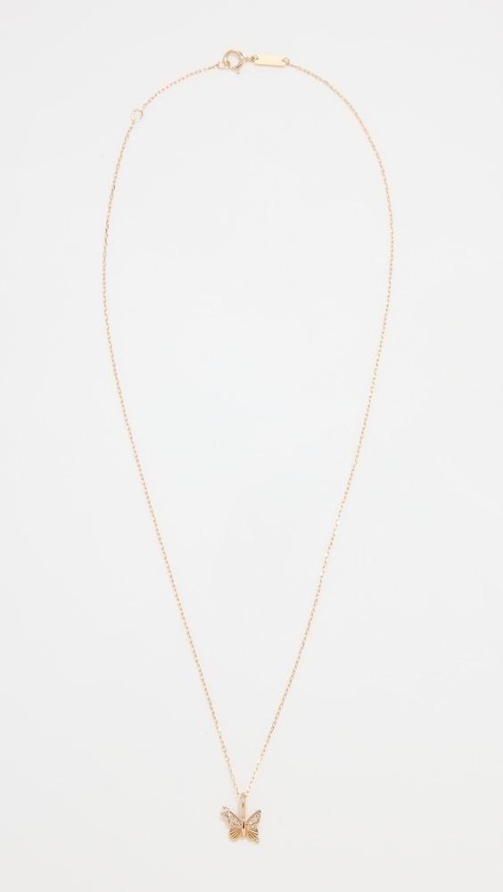 Adina Reyter 14k Diamond Butterfly Mini Bead Charm Necklace | Shopbop Product Image