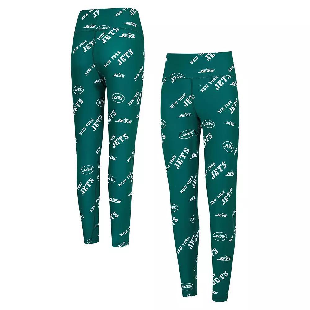 Women's Concepts Sport Green New York Jets Breakthrough Allover Print Knit Leggings, Size: Large Product Image