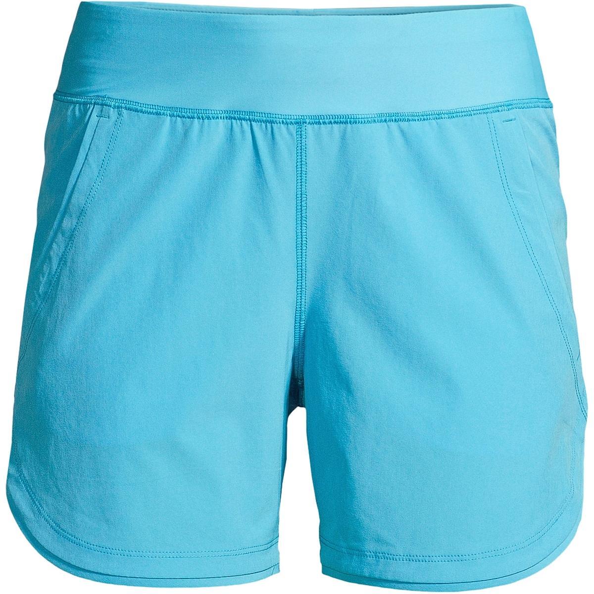Petite Lands' End 5" Quick Dry Elastic Waist Board Shorts Swim Cover-up, Women's, Size: 12 Petite, Deep  Blue Product Image