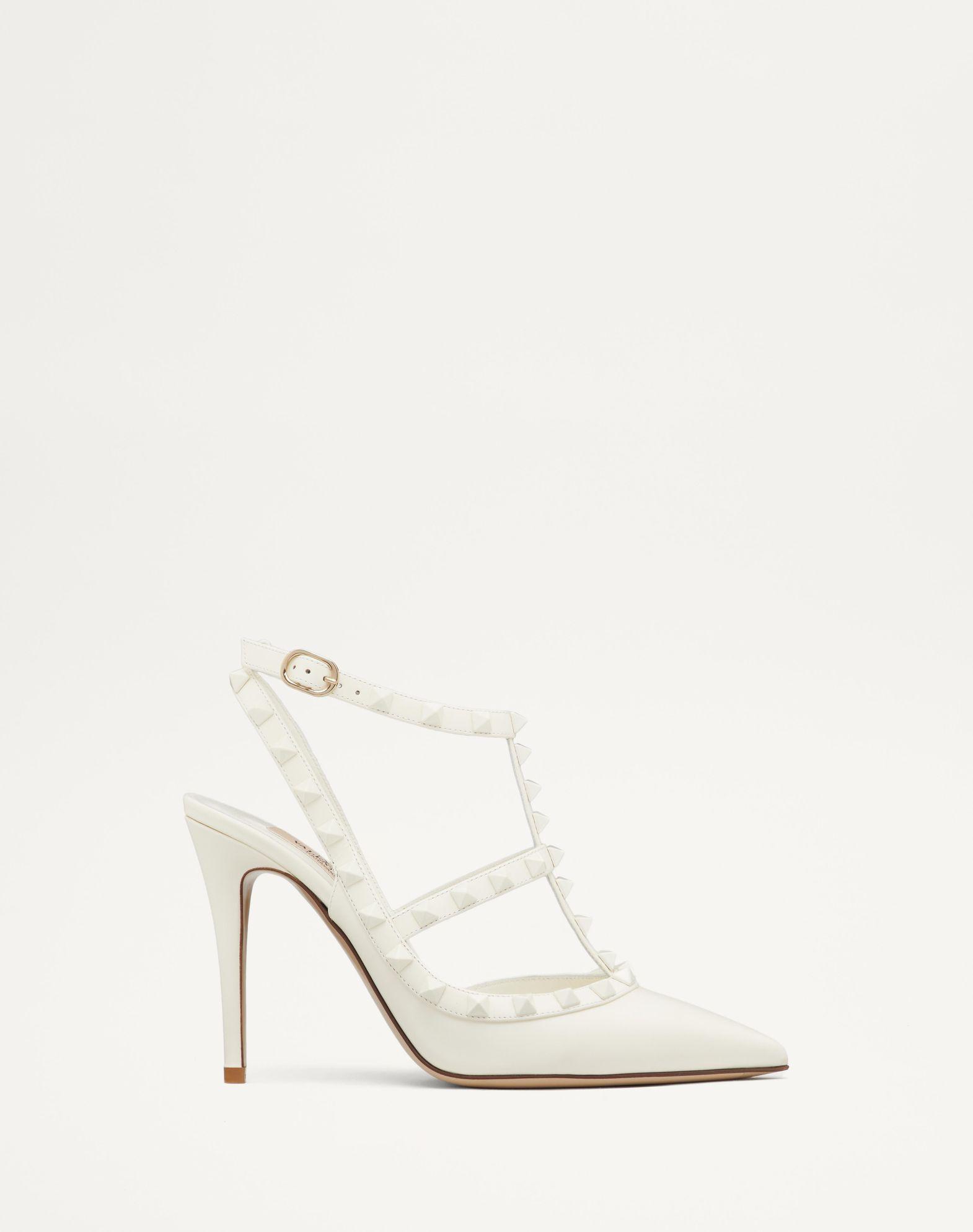 Rockstud Ankle Strap Pump With Tonal Studs 100  Mm Product Image