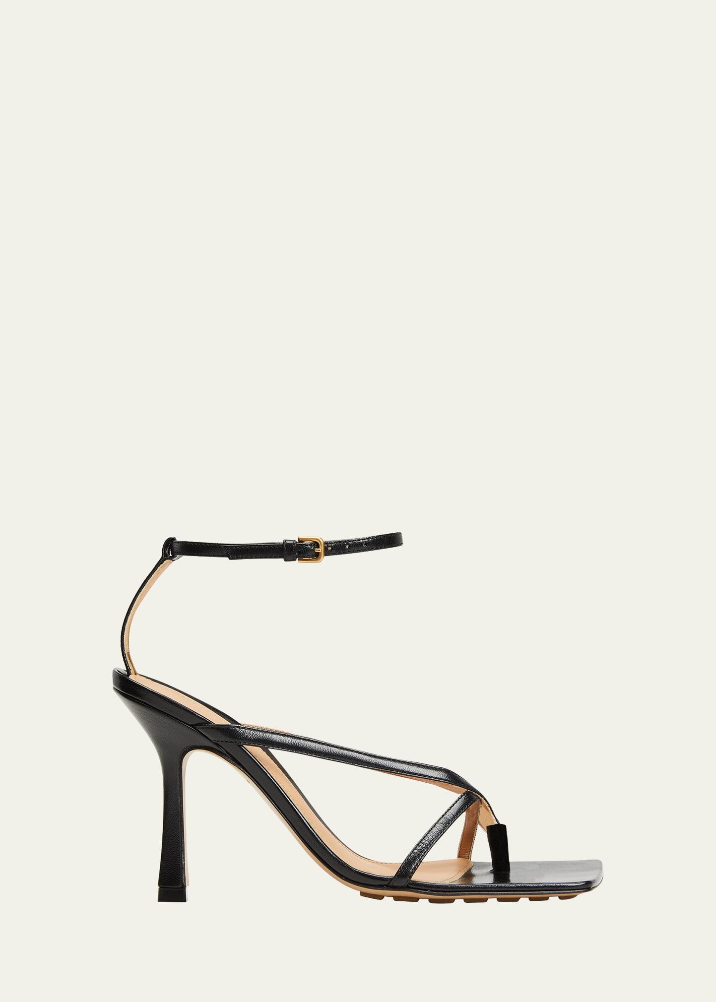 Womens Stretch Leather Strappy Thong Sandals Product Image