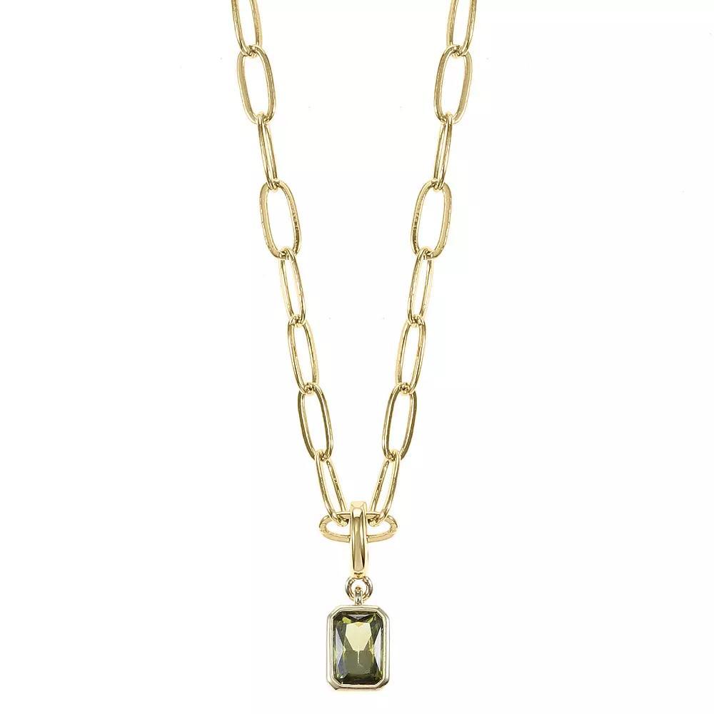 City Luxe Crystal Birthstone Pendant Necklace, Women's, Size: 18-20" ADJ, August Gold Tone Product Image
