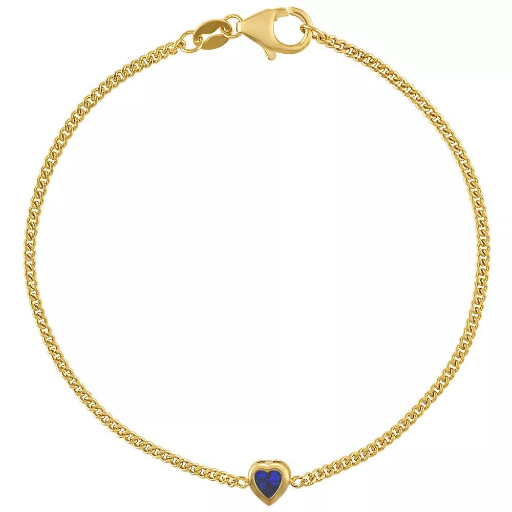 Designs by Gioelli 14k Gold Over Sterling Silver Gemstone Curb Chain Bracelet, Womens, Peridot Product Image