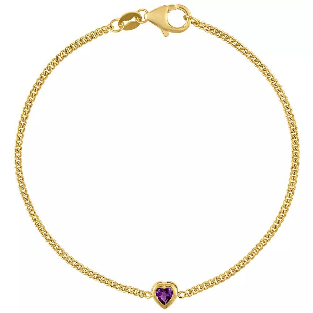 Designs by Gioelli 14k Gold Over Sterling Silver Gemstone Curb Chain Bracelet, Womens, Peridot Product Image