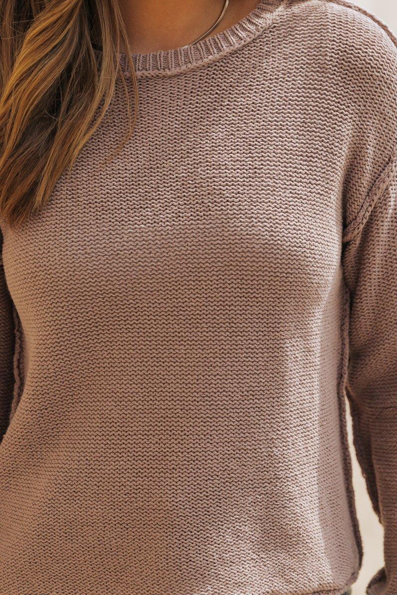 Everyday Fall Pullover Sweater - Mocha - FINAL SALE Product Image