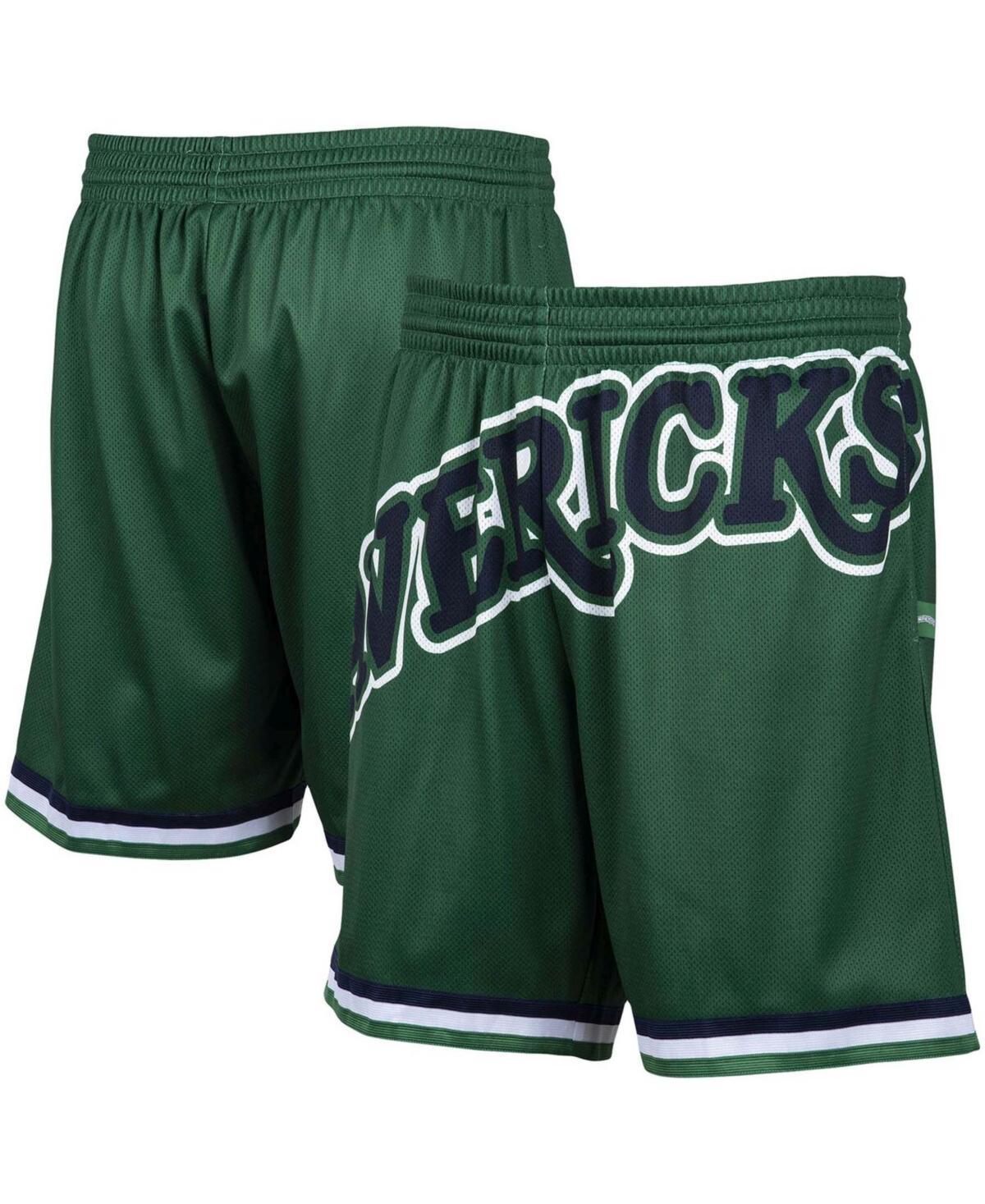 Men's Mitchell & Ness Green Dallas Mavericks Hardwood Classics Big Face 2.0 Shorts, Size: Medium Product Image