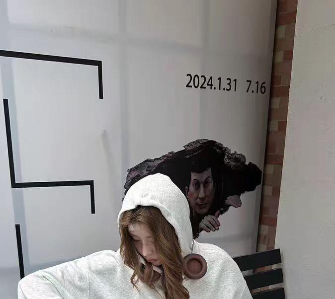 Lettering Print Drawstring Hoodie Product Image