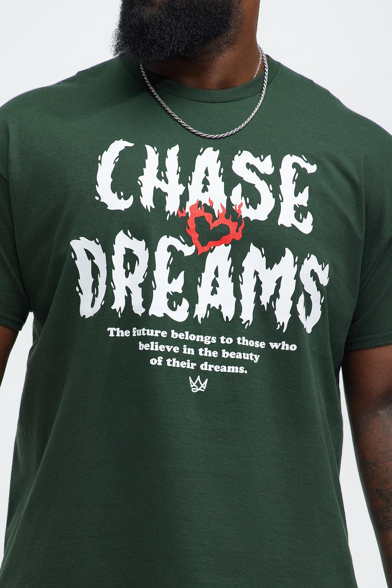 Chase Dreams Not Love Short Sleeve Tee - Green Product Image