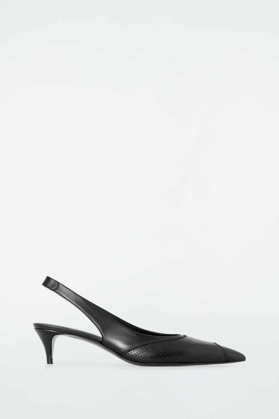 PERFORATED LEATHER SLINGBACK HEELS Product Image