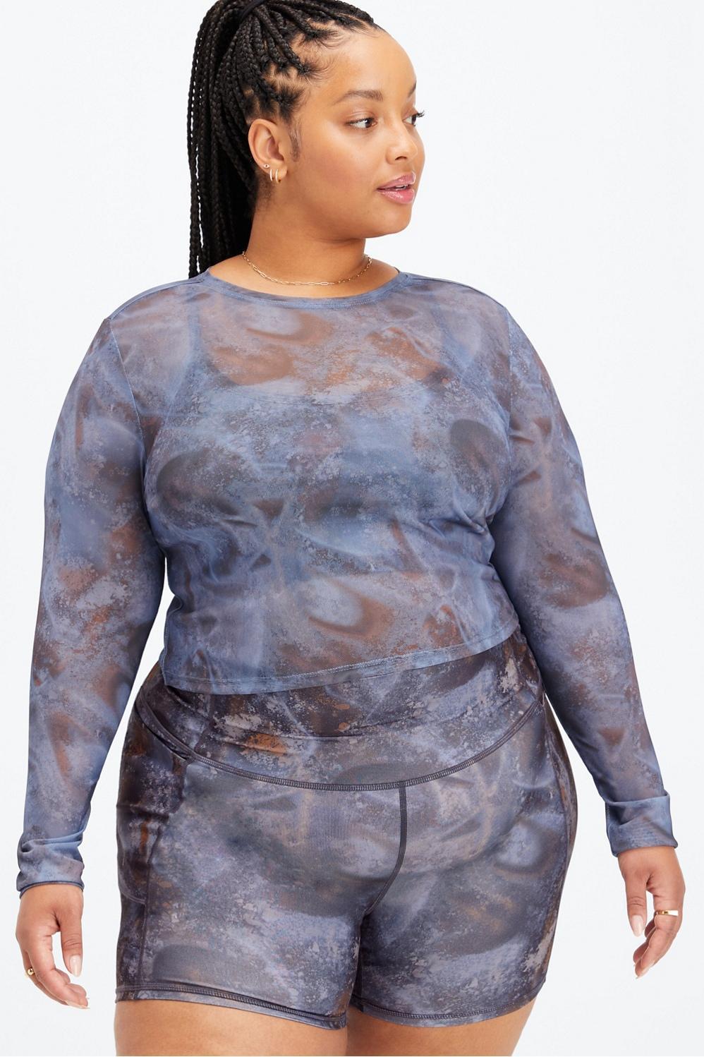 Fabletics Marie Mesh Top Womens Interstellar plus Size 3X Product Image
