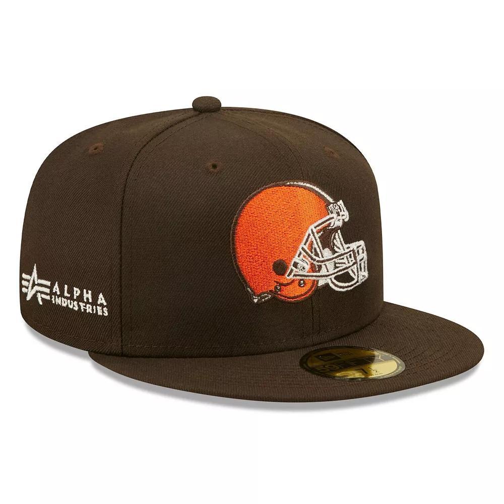 Men's New Era x Alpha Industries Brown Cleveland Browns Alpha 59FIFTY Fitted Hat, Size: 7 1/4 Product Image