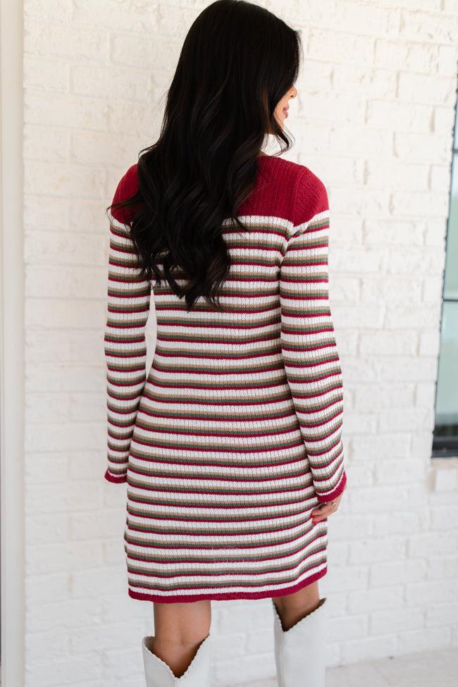 All About It Multi Striped Knit Sweater Dress FINAL SALE Product Image