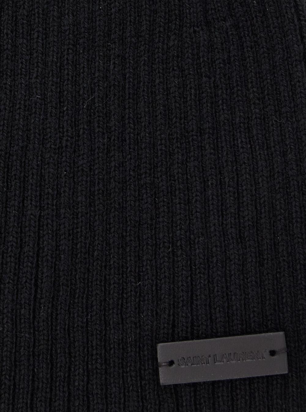 SAINT LAURENT Paris Men Berretto Senza Risvolto A Costine In Black Product Image
