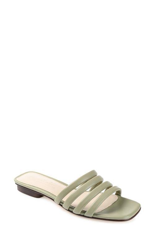 Journee Cendi Women's Leather Slide Sandals, Size: 8.5, Green Product Image