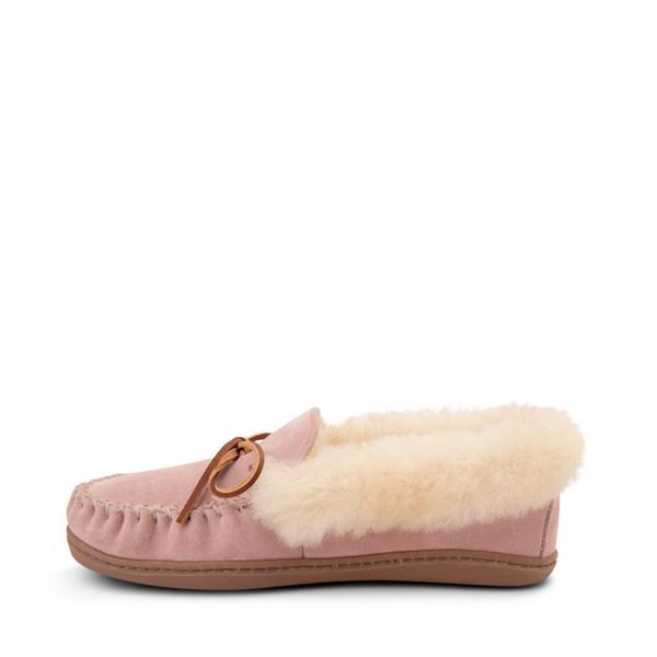 Minnetonka Alpine Bow Detail Suede Sheepskin Slippers Product Image