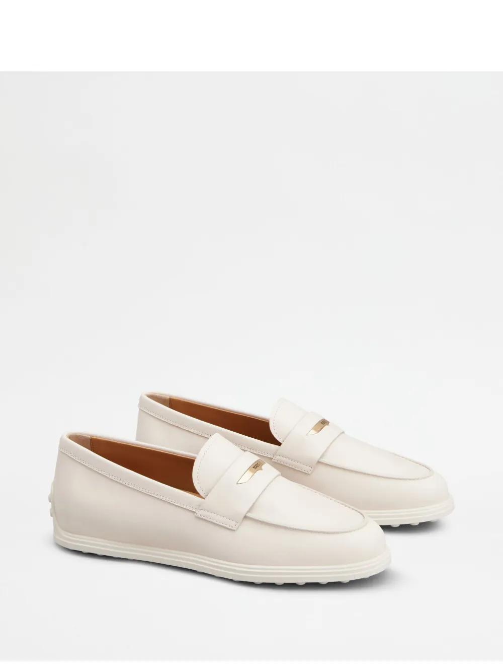 TOD'S Leather Loafers In Neutrals Product Image