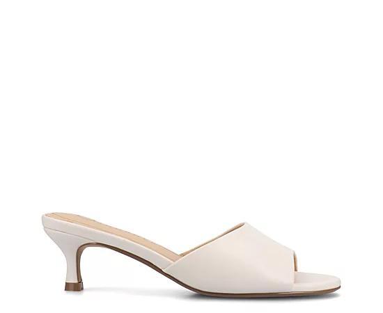 Journee Jeylah Single Band Kitten Heel Womens Dress Sandals Ivory Product Image