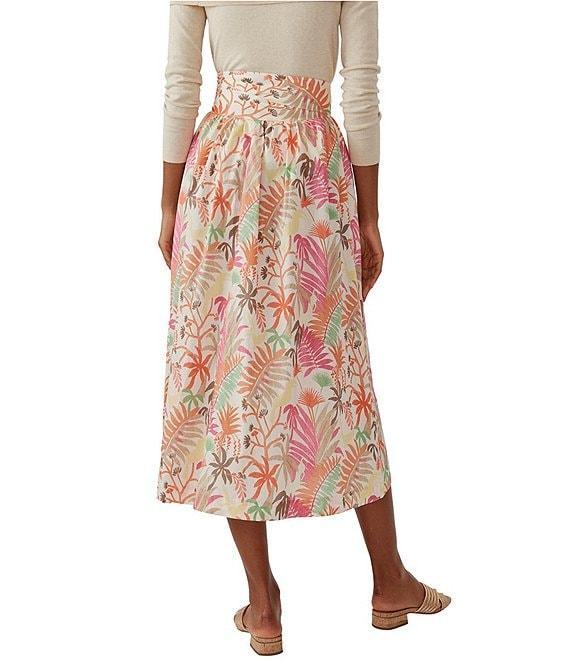 J.McLaughlin Jungle Melody Tie Front A-Line Midi Skirt Product Image
