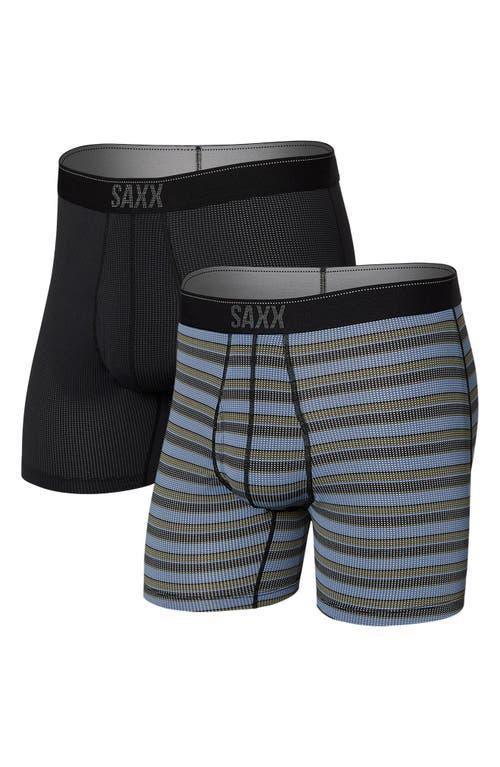 SAXX UNDERWEAR Ultra Boxer Brief Fly 2-Pack (Sunrise Stripe/Black II) Men's Underwear Product Image