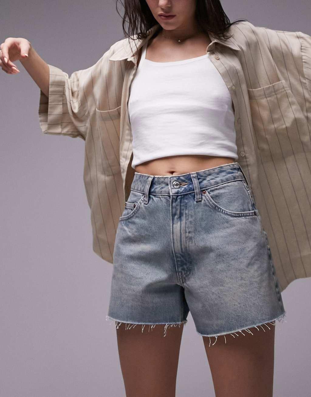 Topshop denim a-line shorts Product Image