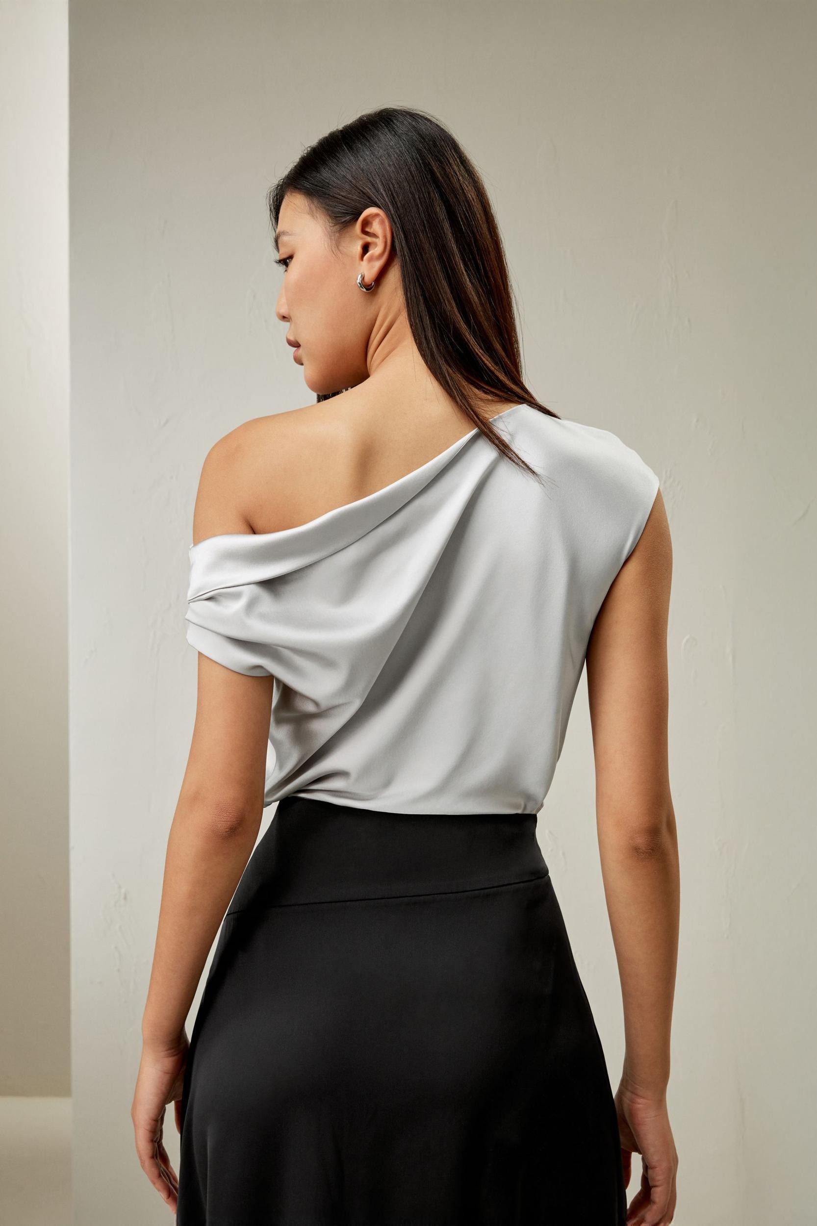 Boat Neck Silk Top Product Image