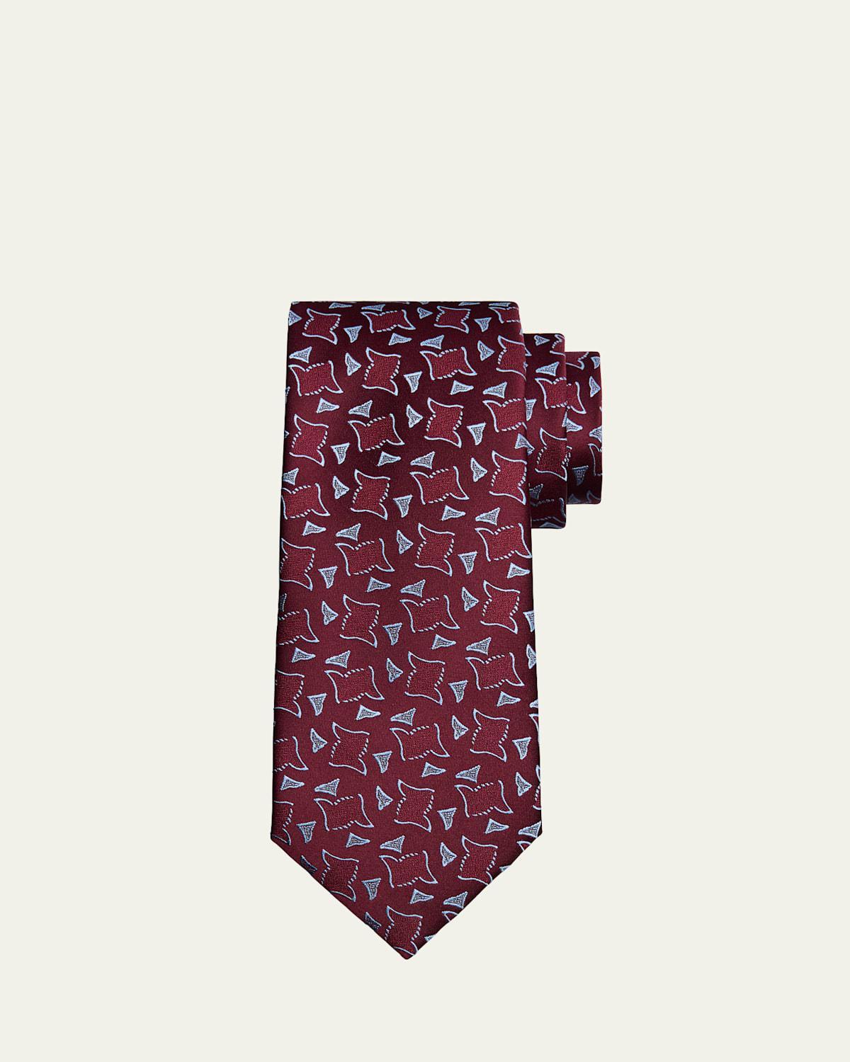 Mens Woven Geometric Square Silk Tie Product Image