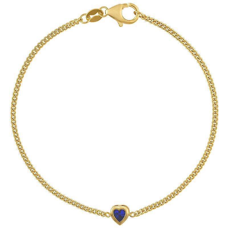 Designs by Gioelli 14k Gold Over Sterling Silver Gemstone Curb Chain Bracelet, Womens, Peridot Product Image