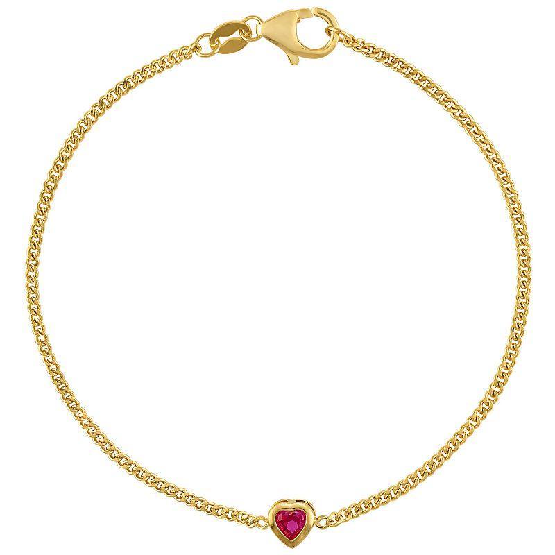 Designs by Gioelli 14k Gold Over Sterling Silver Gemstone Curb Chain Bracelet, Womens, Peridot Product Image