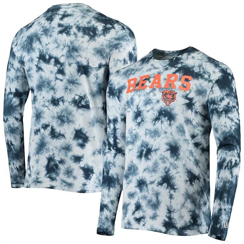 Men's New Era Navy Chicago Bears Tie-Dye Long Sleeve T-Shirt, Size: Medium, Blue Product Image
