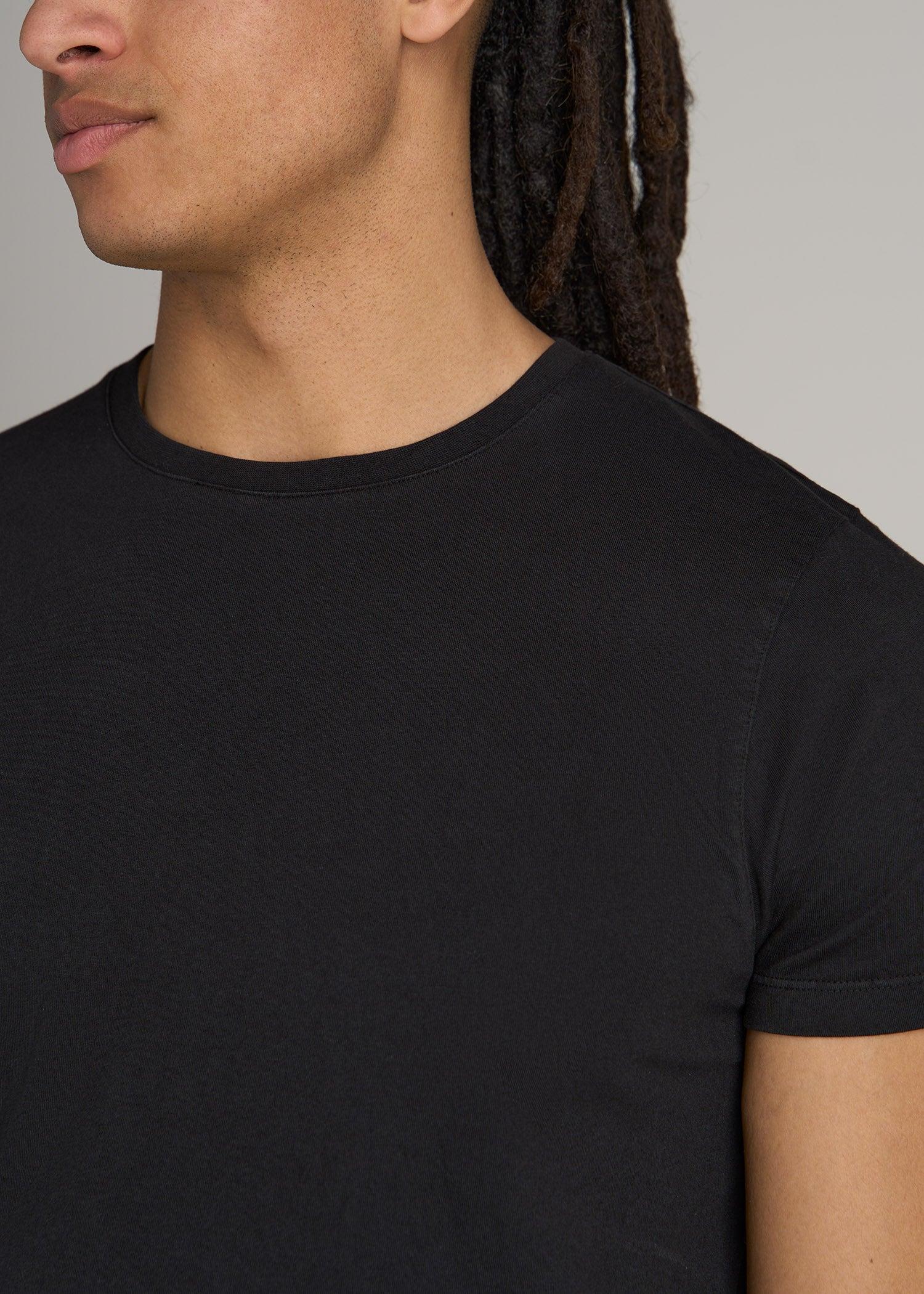 MODERN-FIT Garment Dyed Cotton Men's Tall T-Shirt in Black Product Image
