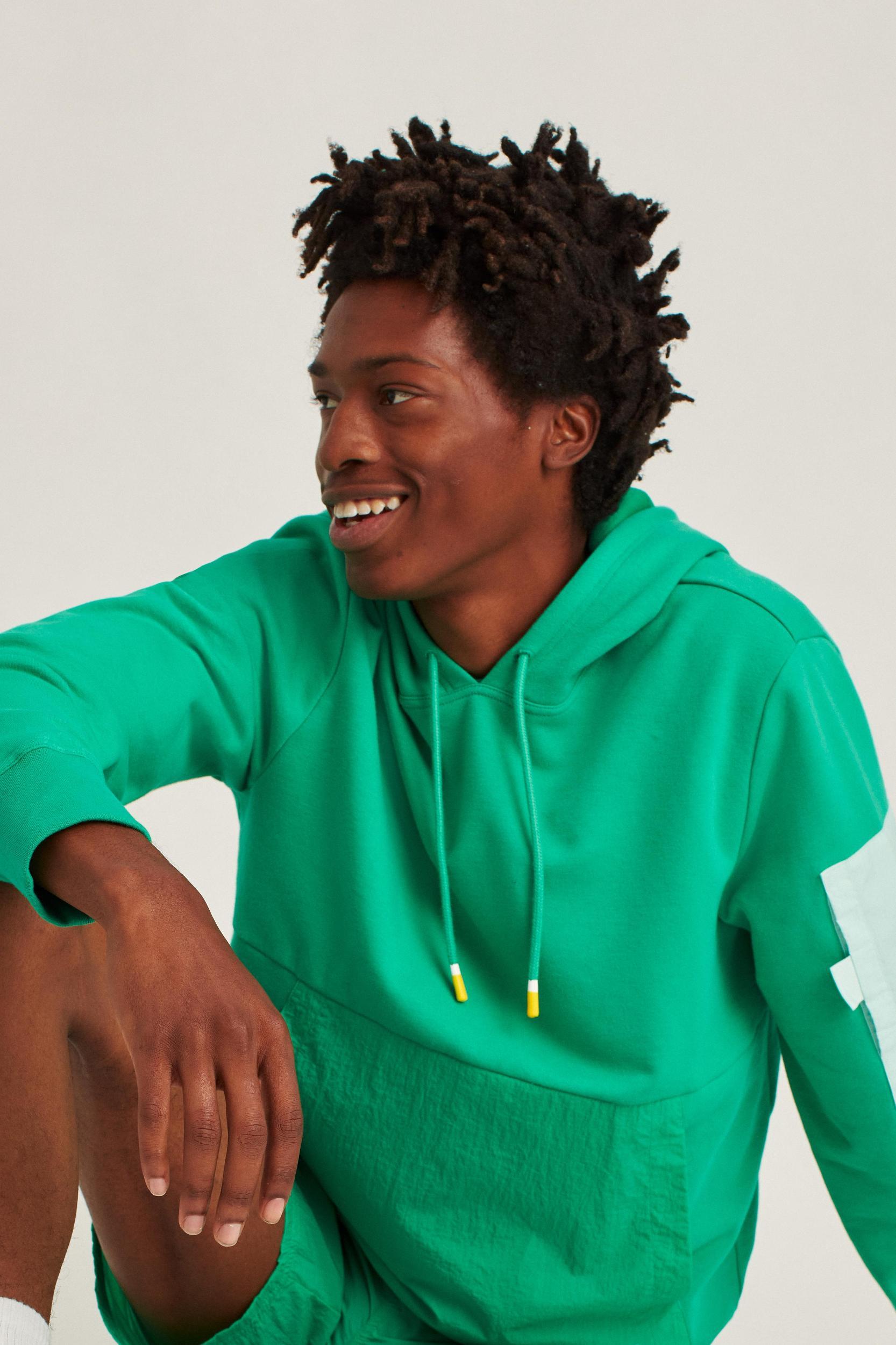 Mixed Media Pullover Hoodie Product Image