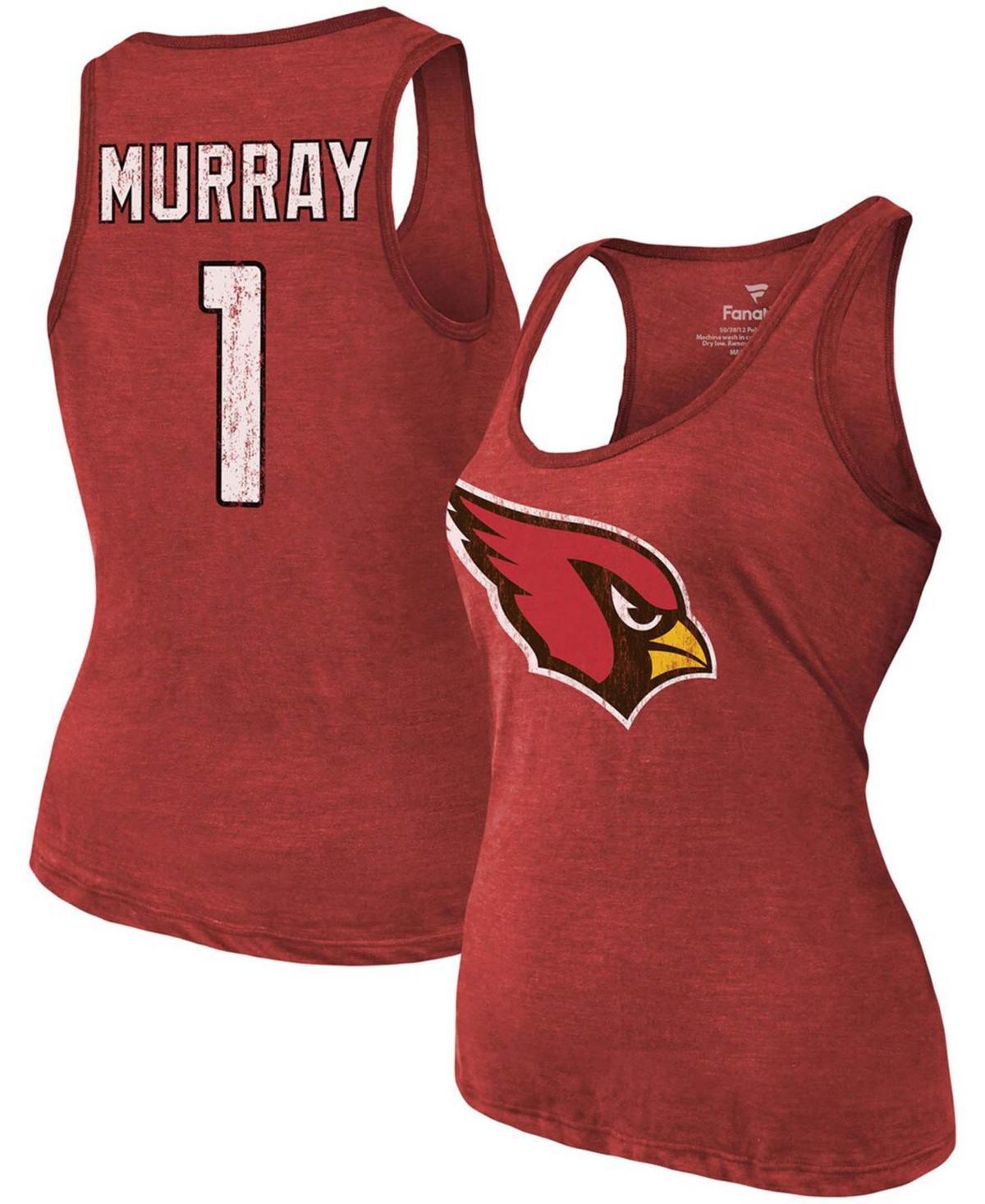 Women's Fanatics Branded Heathered Cardinal Arizona Cardinals Name & Number Tri-Blend Tank Top, Size: Medium Product Image
