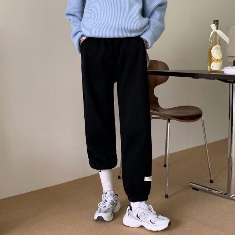 Mid Rise Plain Harem Sweatpants Product Image