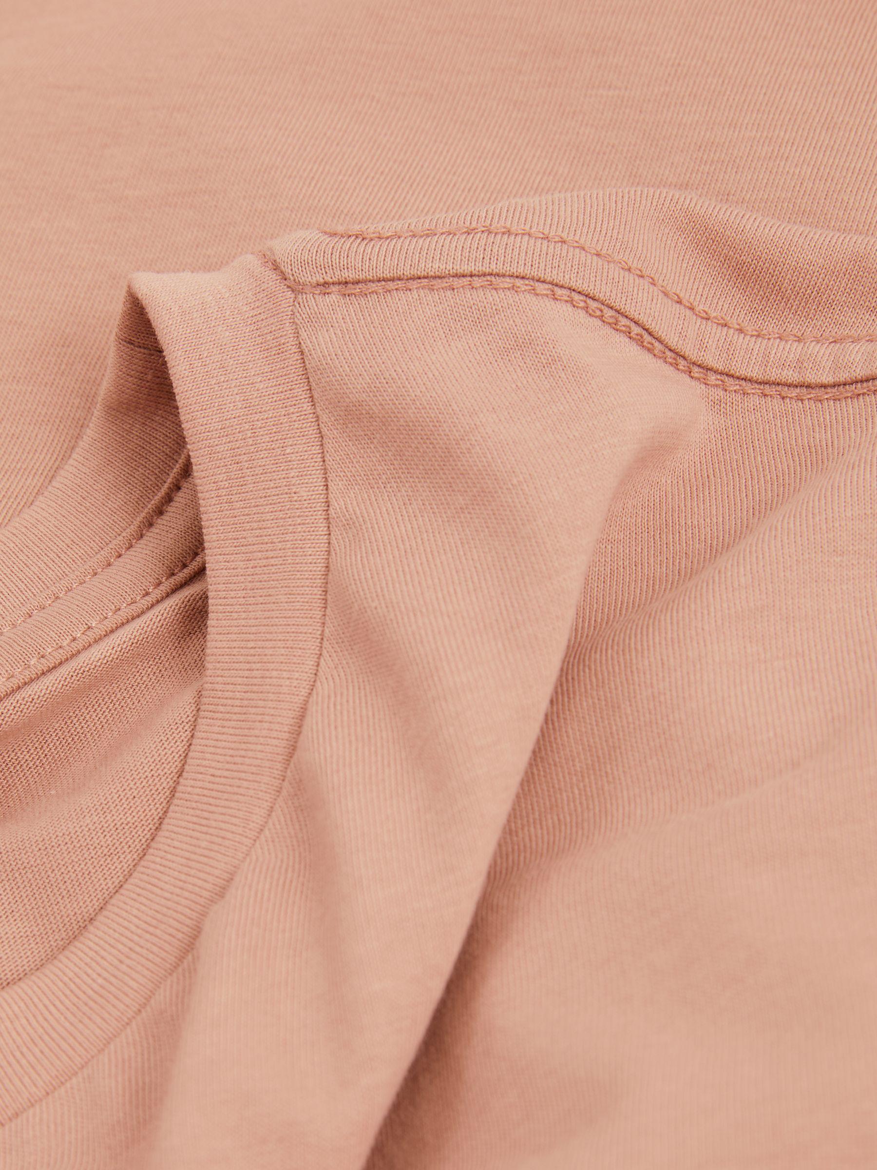 100% Cotton Crew Neck T-Shirt in Dusty Pink Product Image