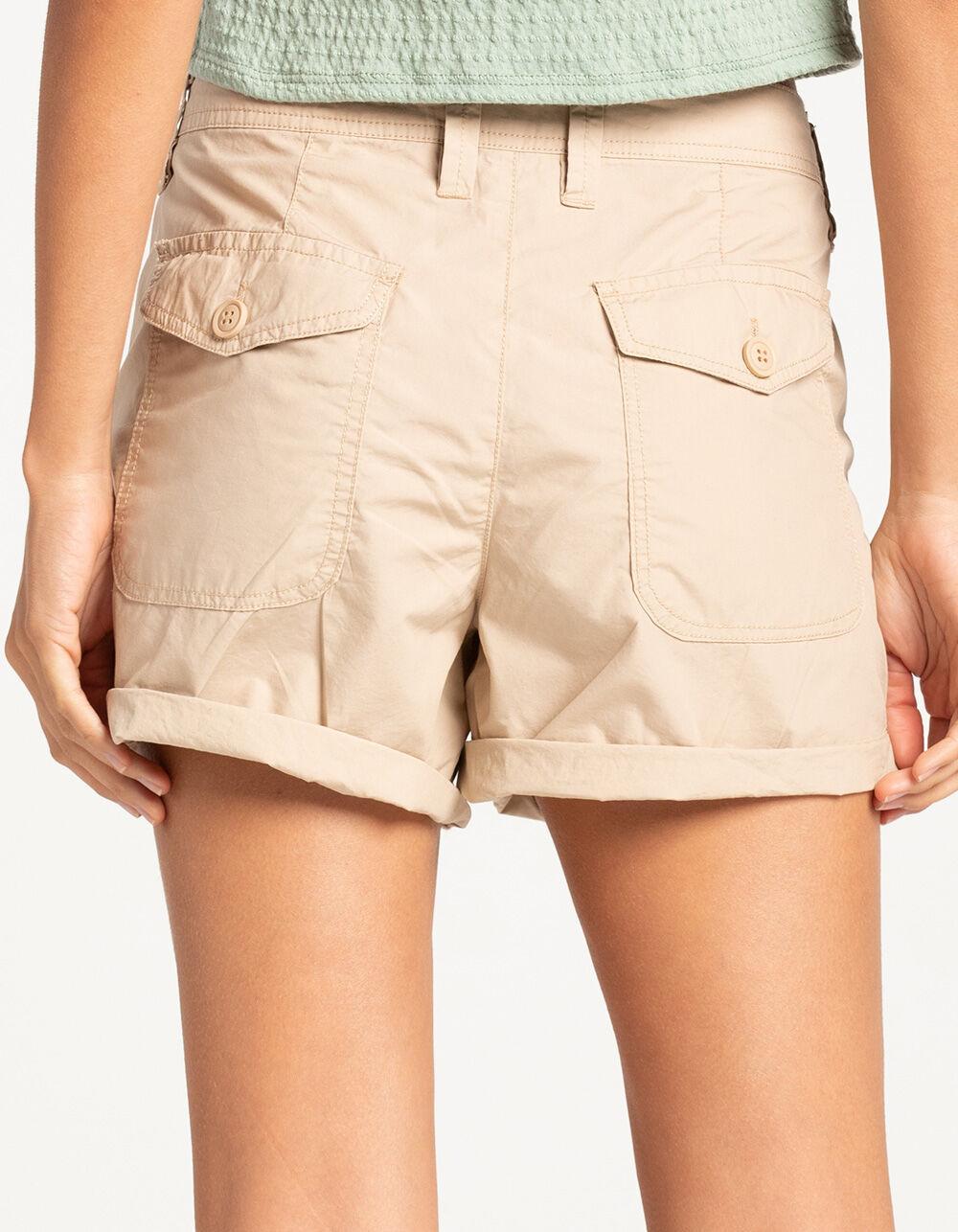 RSQ Low Rise Mid Length Womens Cargo Shorts - KHAKI Product Image