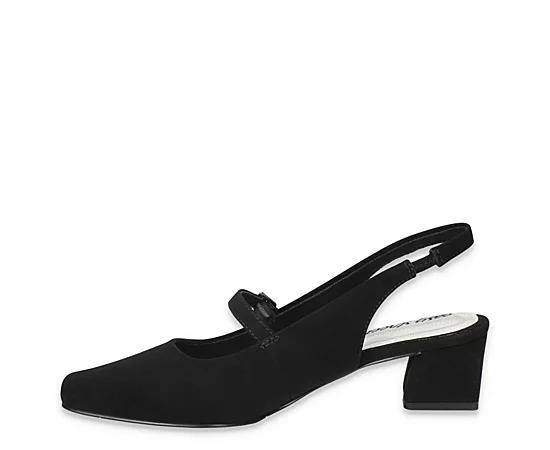 Easy Street Women's Cameo Square Toe Slingback Pumps, Size: 6.5 XW, Blue Product Image