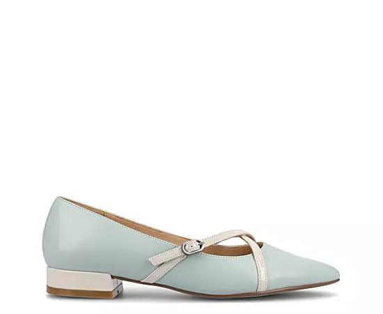 Journee Camby Pointed Toe Covered Block Heel Women's Dress Flats, Size: 9, Blue Product Image