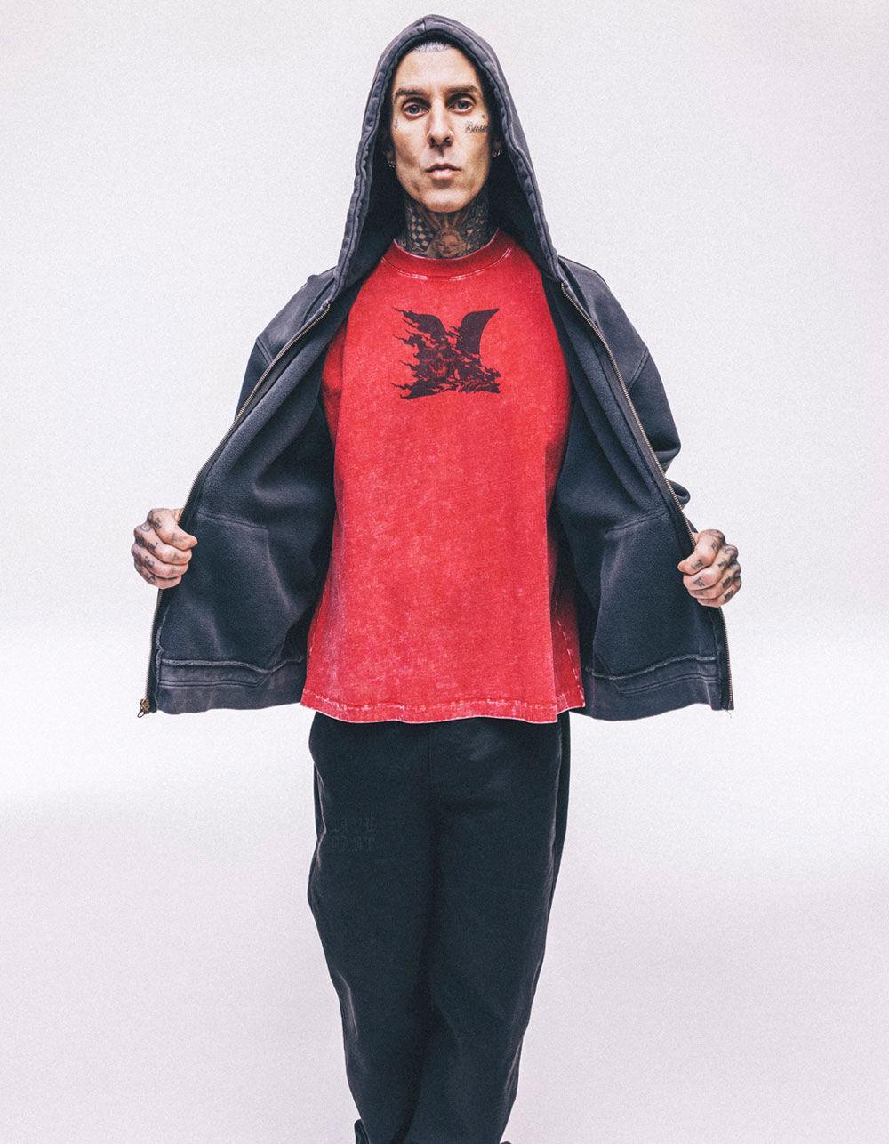 HURLEY x Travis Barker Face Death Mens Tee - RED Product Image