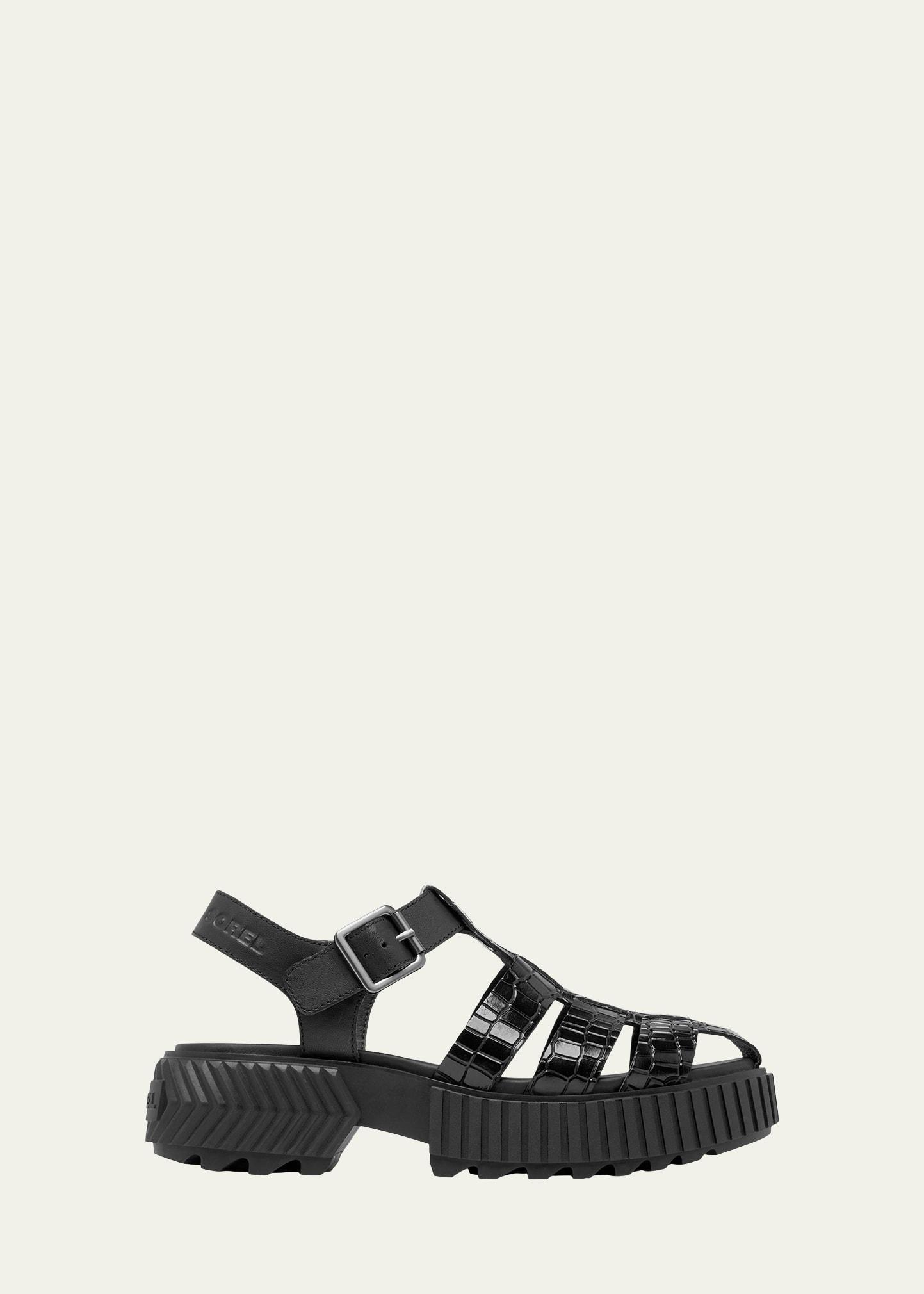 Ona Embossed Leather Fisherman Sandals Product Image