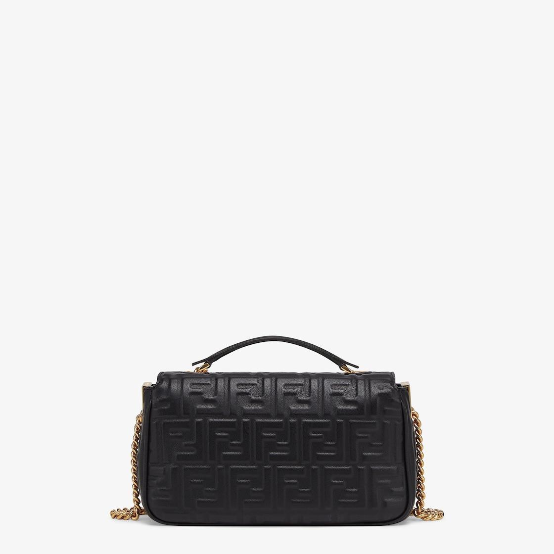 Baguette Chain MidiBlack nappa leather bag with FF motif Product Image