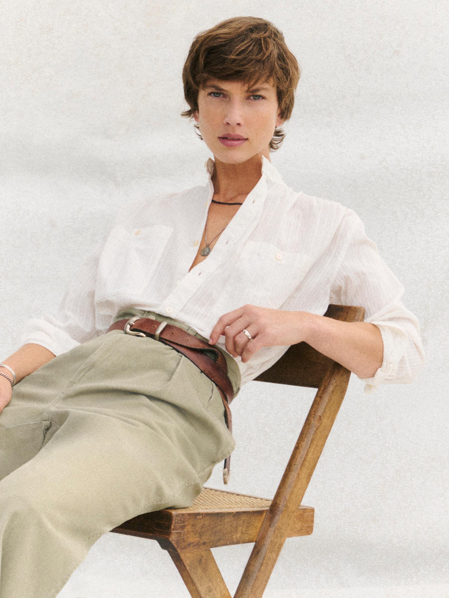 White Cotton Dobby Studio Shirt Product Image