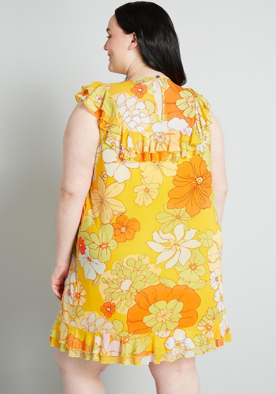 That Tropical 'Frilling' Mesh Mini Dress Product Image