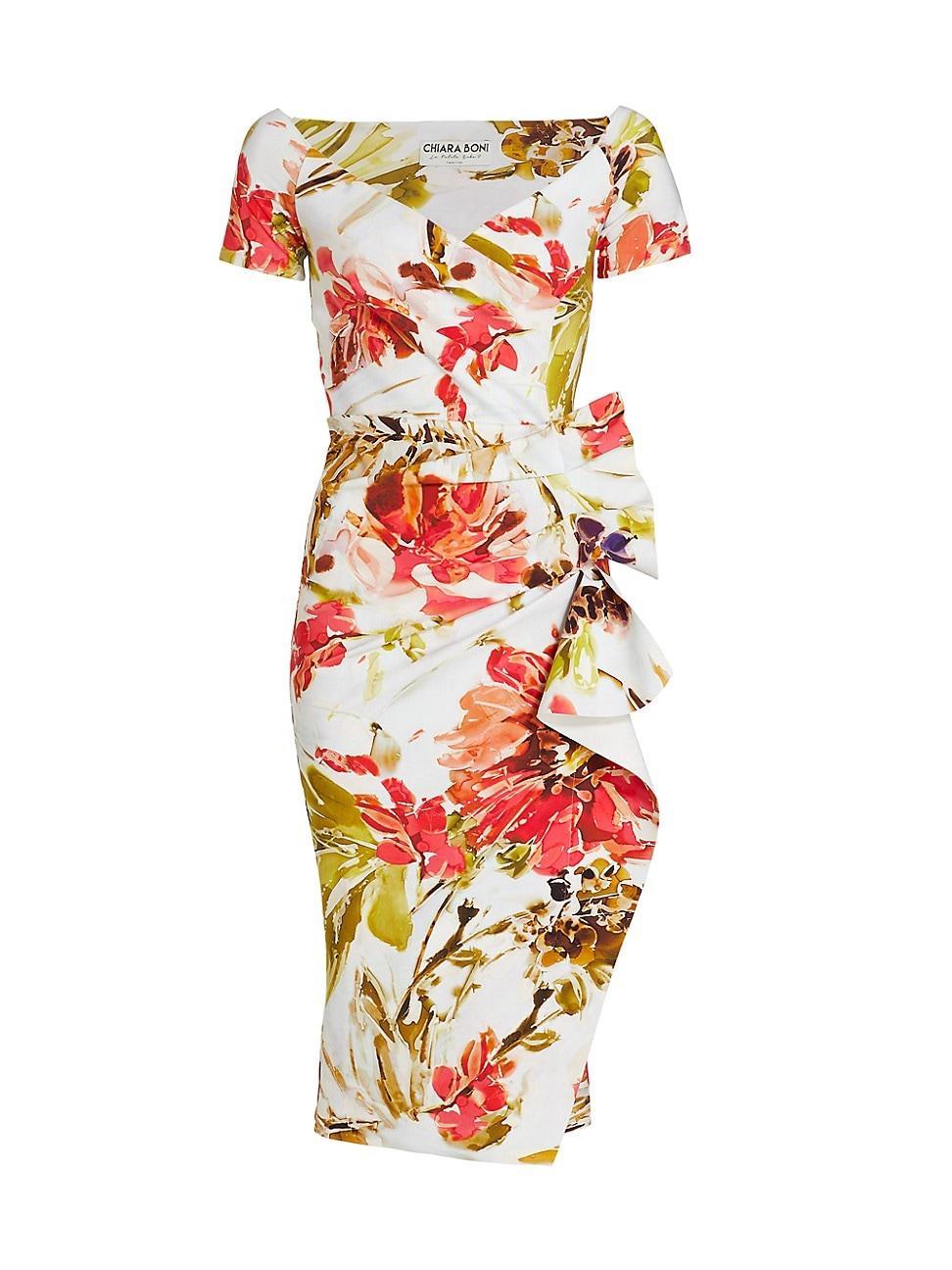 Womens Silveria Floral Ruffle Midi Dress Product Image
