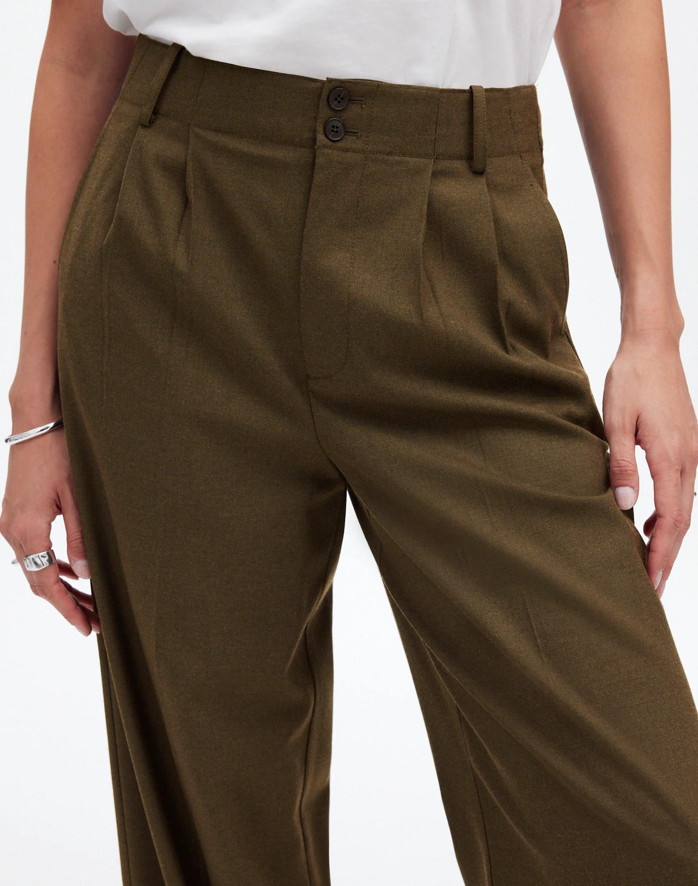 The Harlow Wide-Leg Trouser in Brushed Twill Product Image