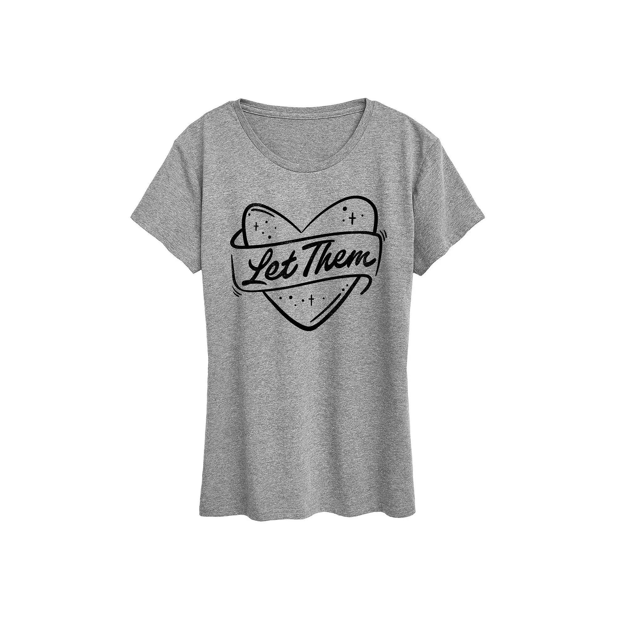 Women's Let Them Graphic Tee, Size: Medium, Grey Gray Product Image