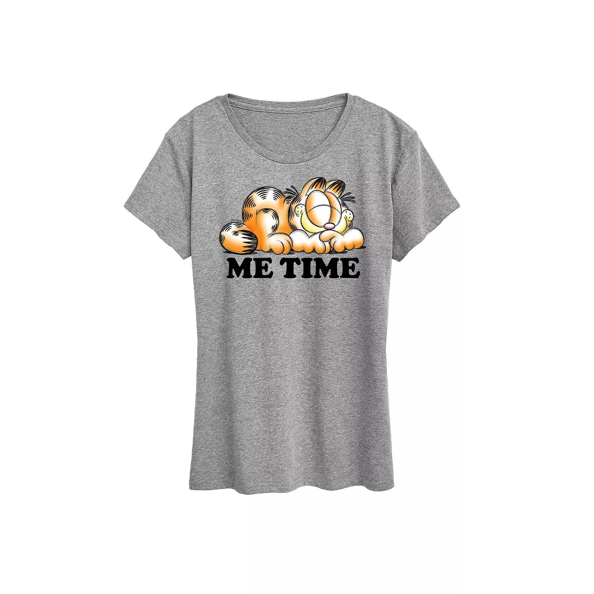 Womens Garfield Me Time Sketch Graphic Tee, Girls Grey Gray Product Image