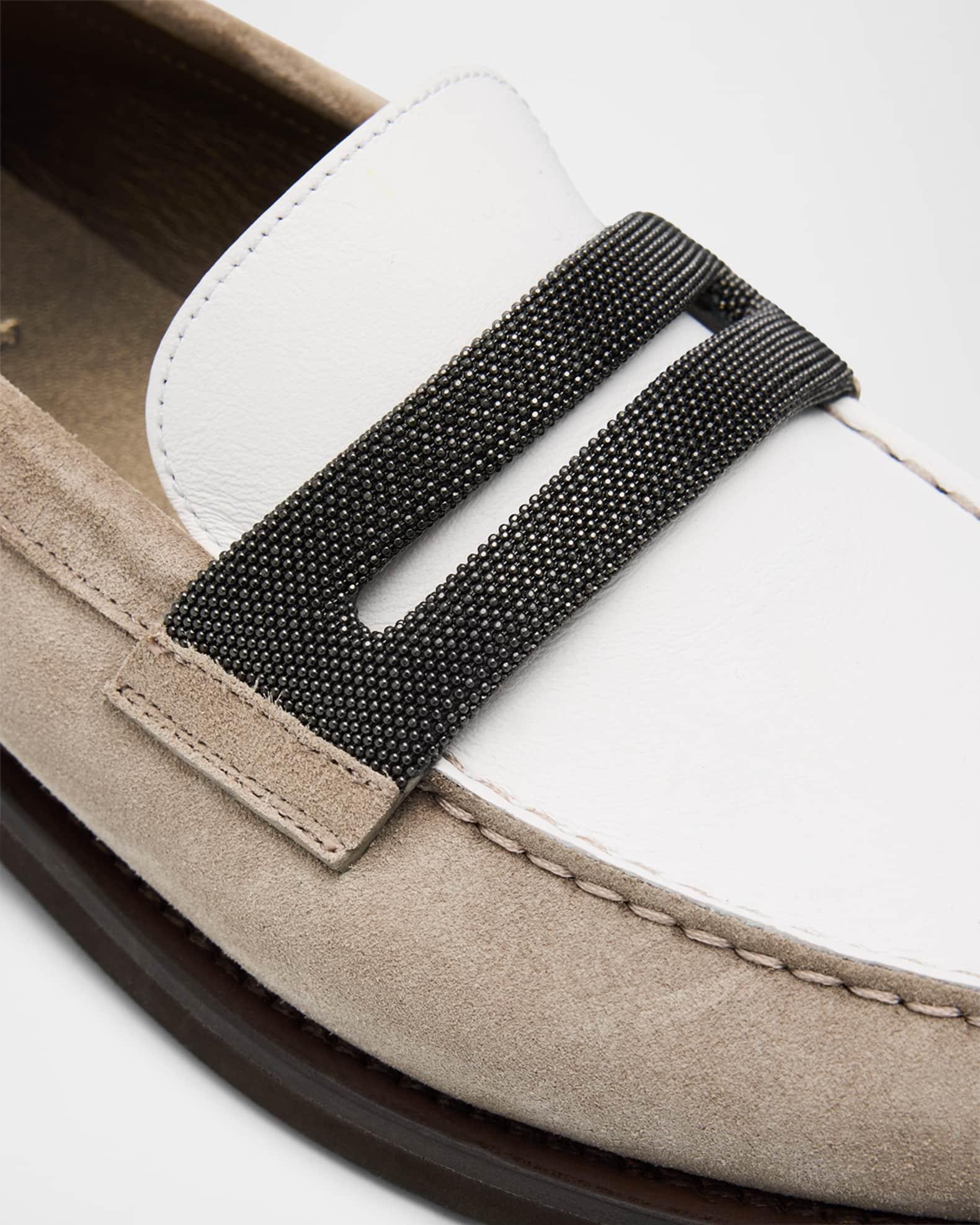 Mixed Leather Monili Penny Loafers Product Image