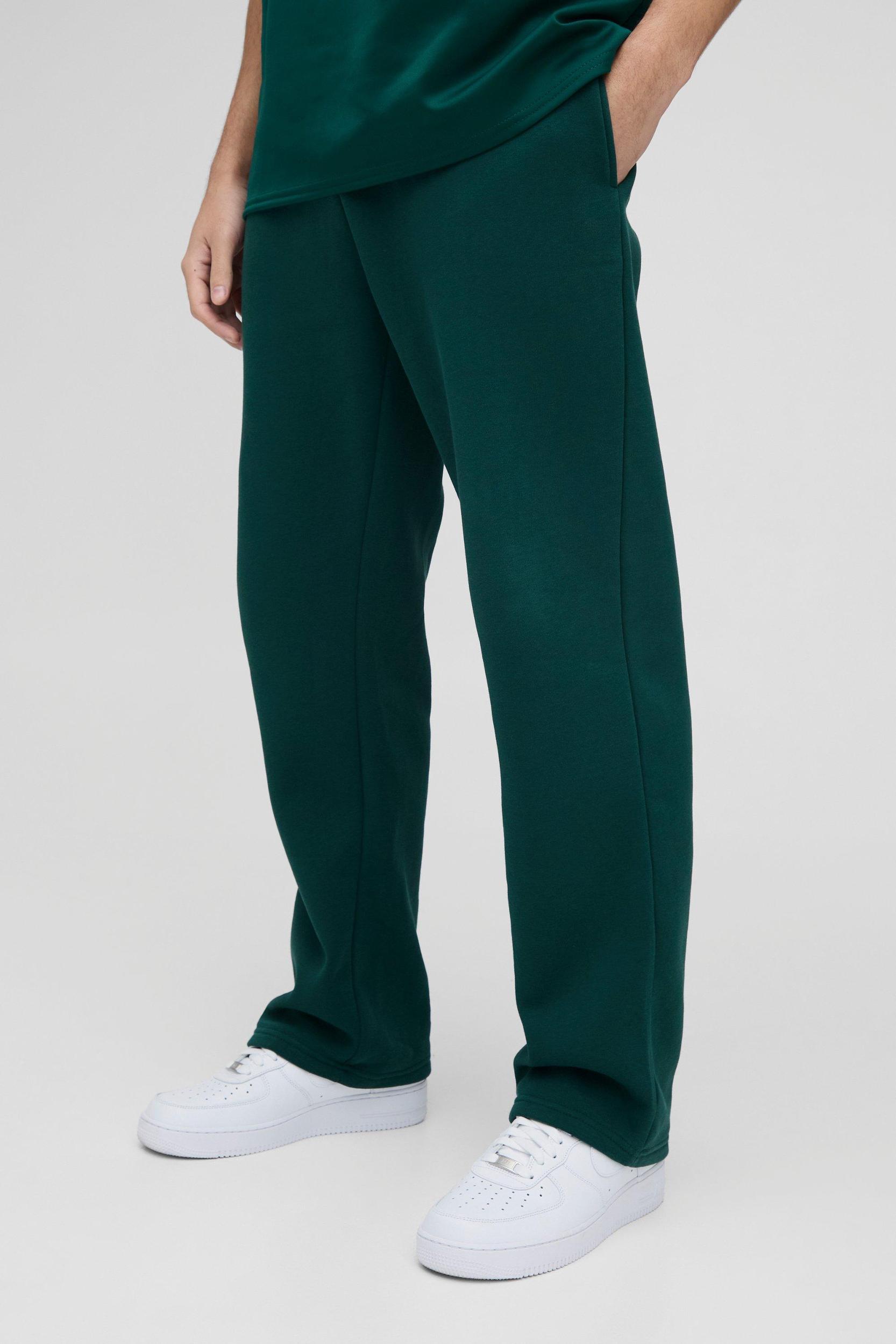 Mens 330gsm Basic Straight Fit Sweatpants - Green Product Image