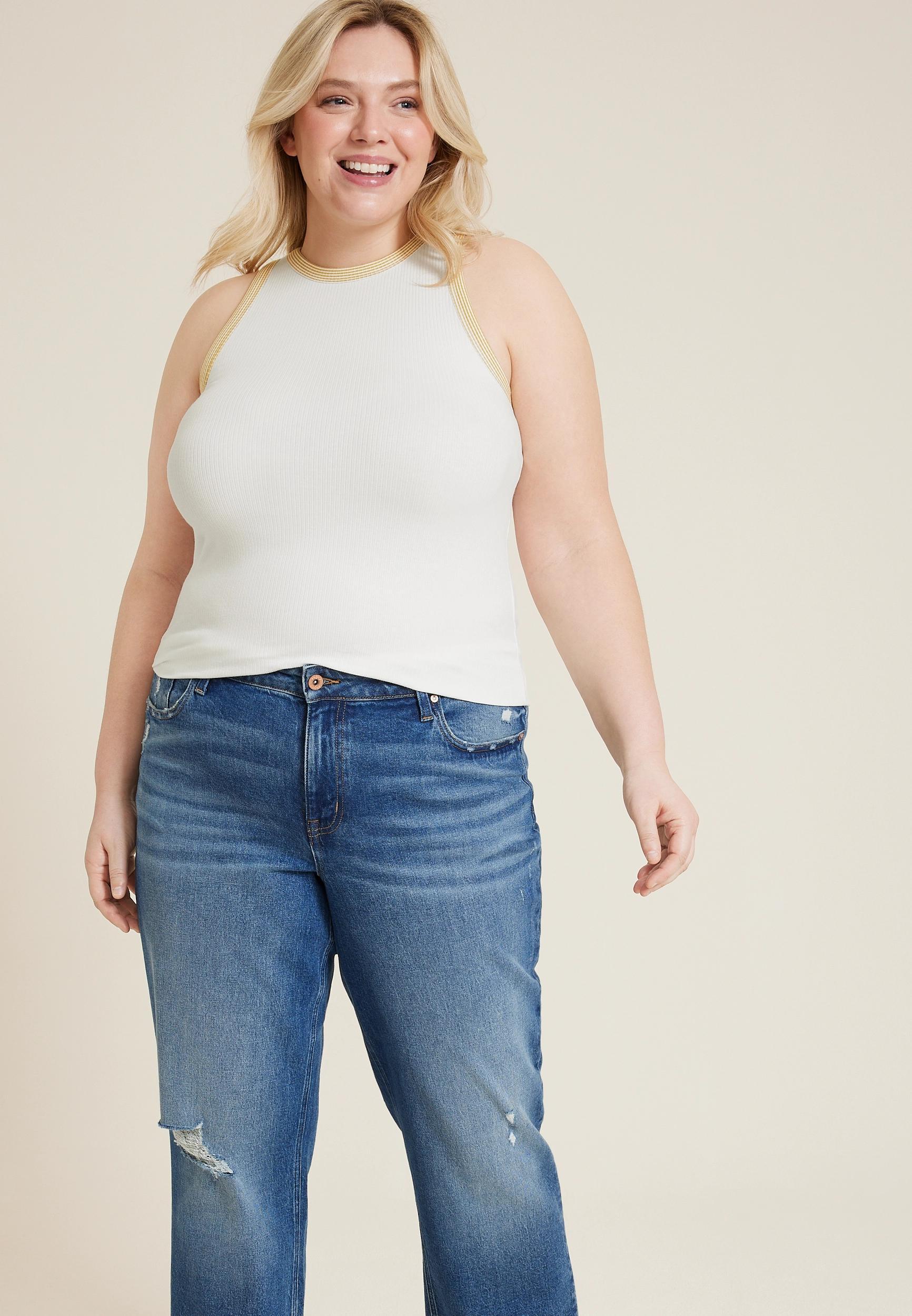 Maurices 0X Plus Size Womens 24/7 Highline Tank Top Purple Product Image