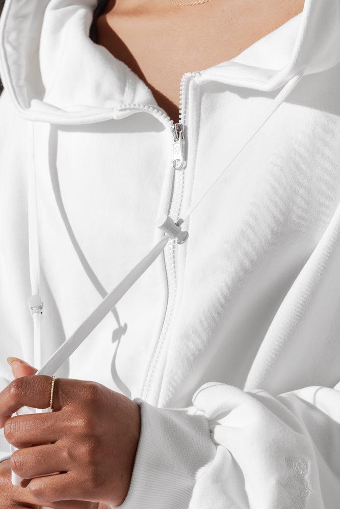 Zip Cloud Hoodie - White Product Image